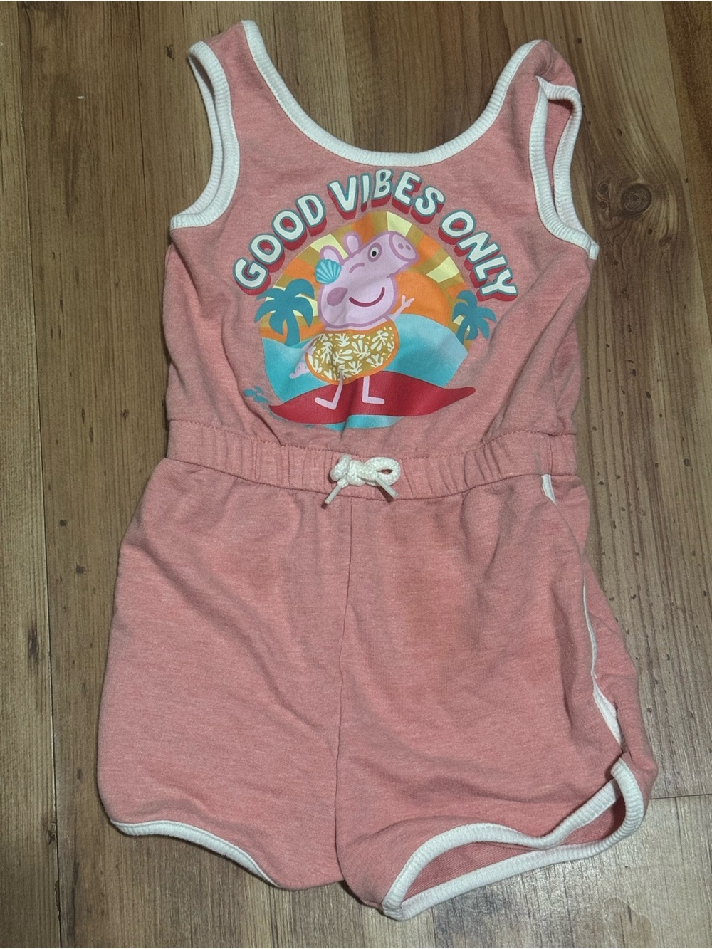 Peppa Pig Pink 'Good Vibes Only' Sleeveless One-Piece Romper